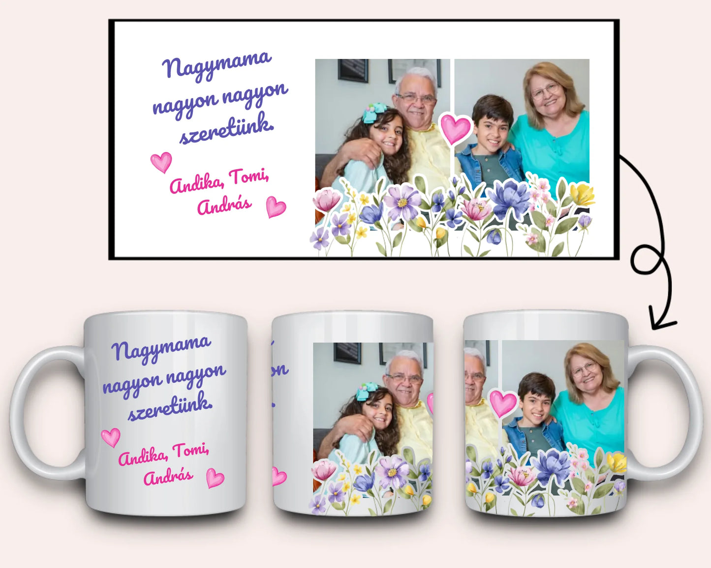 Nagymamának bögre - saját képpel
