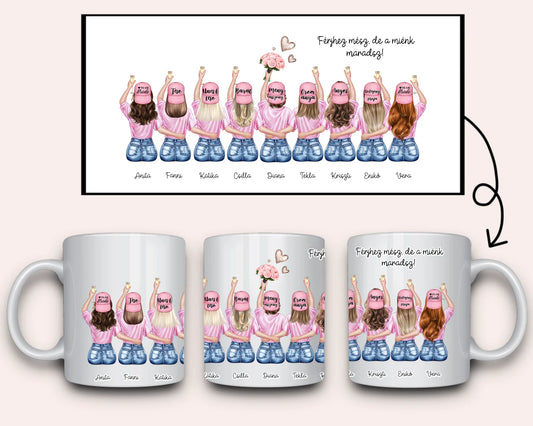 Lánybúcsús bögre akár 9 lánnyal